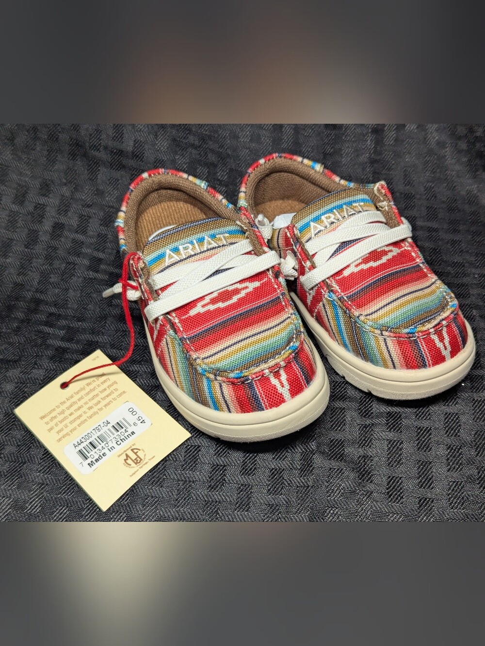 Ariat Kids' Red Multi-Stripe Slip-On Sneakers